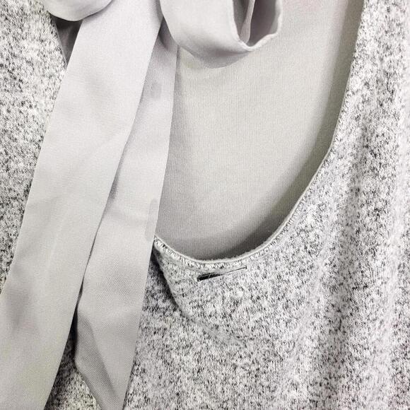 Whbm Dress Womens XXS Bell Sleeve Knit Light Gray Tie Back Short Shift - Picture 10 of 11